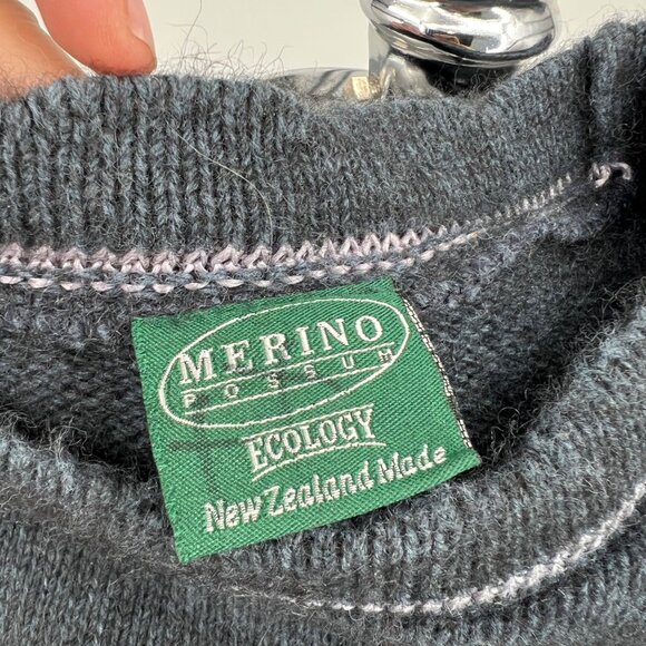 New Zealand Ecology Merino Possum Sweater Size M Soft Warm Ecowool Gorpcore Cozy - Picture 7 of 9
